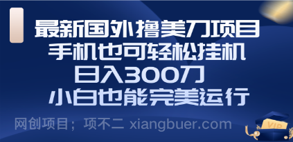 【第8889期】国外撸美刀项目，手机也可操作，轻松挂机操作，日入300刀 小白也能完美运行