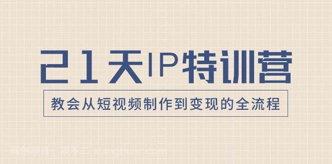 【第8896期】21天IP特训营，教会从短视频制作到变现的全流程