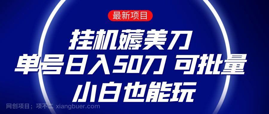 【第8953期】薅羊毛项目 零投入挂机薅美刀 单号日入50刀 可批量 小白也能玩