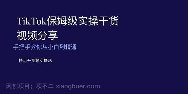 【第9041期】TikTok保姆级实操干货视频分享，手把手教你从小白到精通