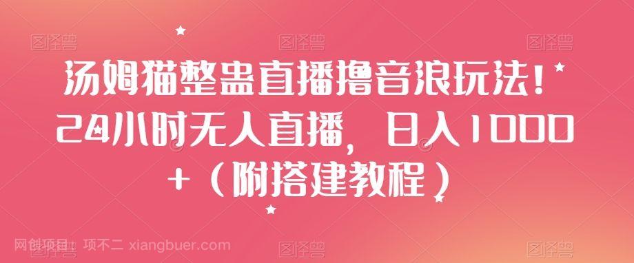 【第9318期】汤姆猫整蛊直播撸音浪玩法！24小时无人直播，日入1000+（附搭建教程）【揭秘】