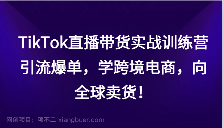 【第9532期】TikTok直播带货实战训练营，引流爆单，学跨境电商，向全球卖货！