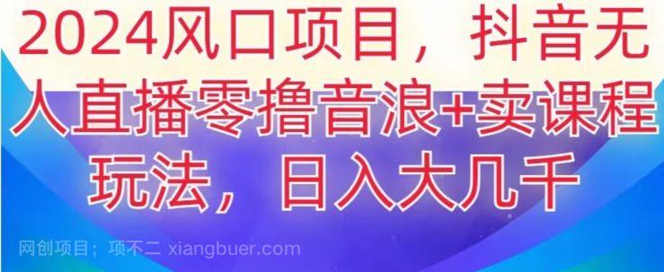 【第9623期】2024风口项目,抖音无人主播撸音浪+卖课程玩法,日入大几千【揭秘】