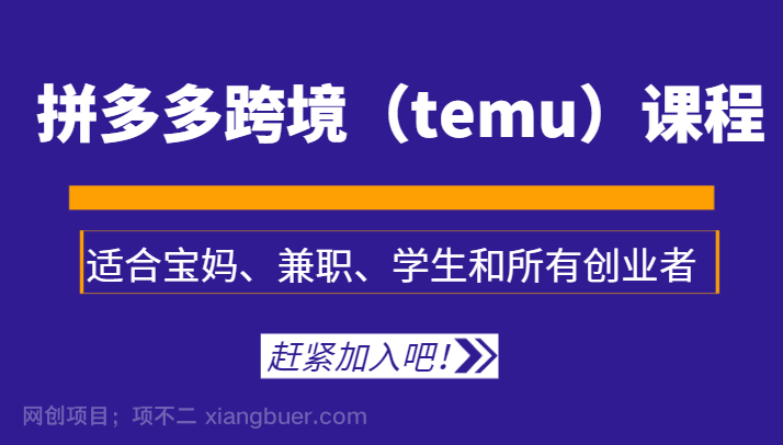 【第9846期】拼多多跨境（temu）课程，适合宝妈、兼职、学生和所有创业者