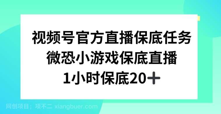 【第9886期】视频号直播任务，微恐小游戏，1小时20+【揭秘】