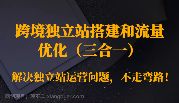【第10721期】跨境独立站搭建和流量优化（三合一）解决独立站运营问题，不走弯路！