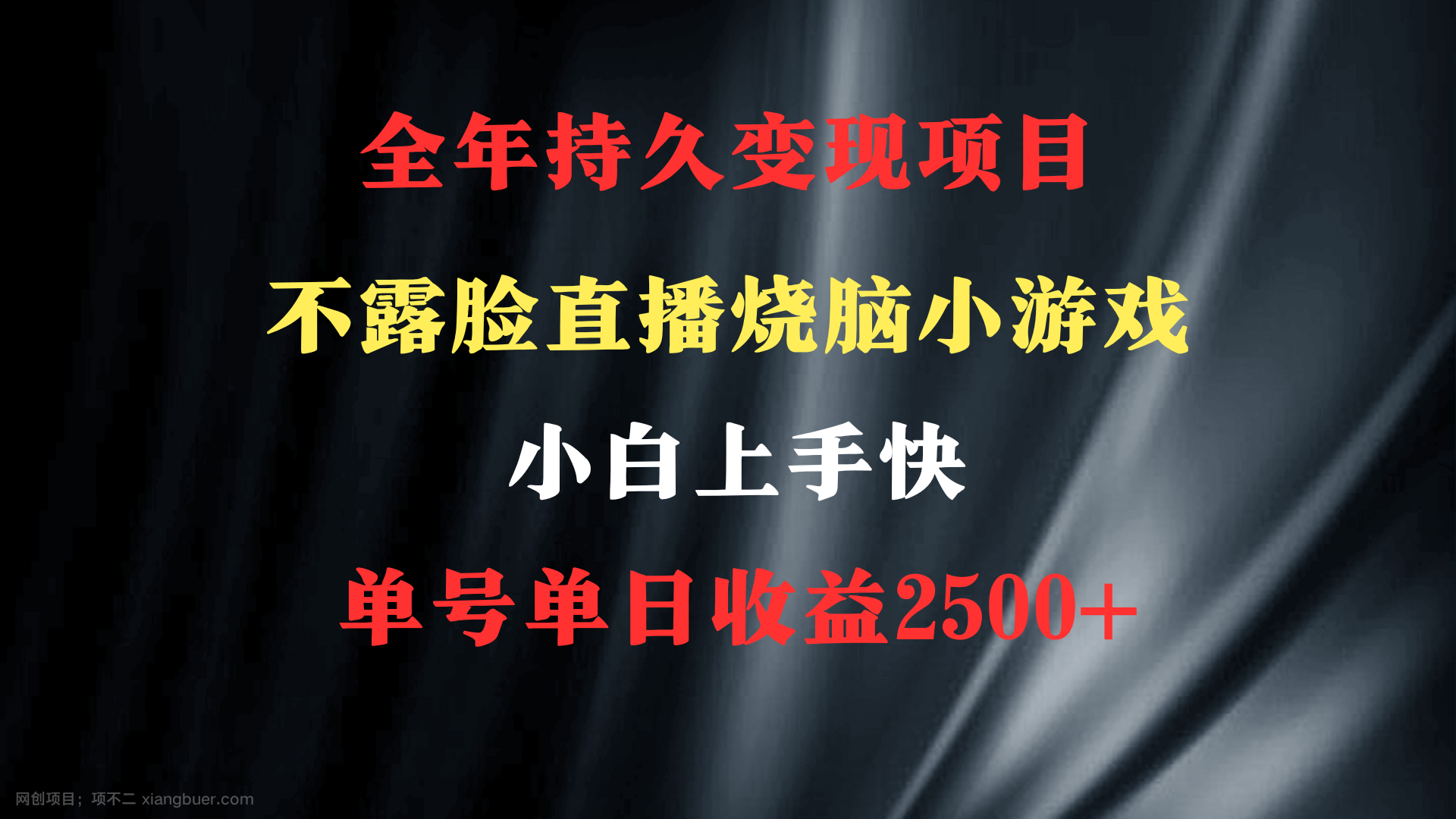 【第10796期】2024年 最优项目,烧脑小游戏不露脸直播 小白上手快 无门槛 一天收益2500+