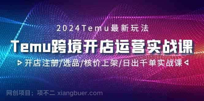 【第10882期】2024Temu跨境开店运营实战课,开店注册/选品/核价上架/日出千单实战课