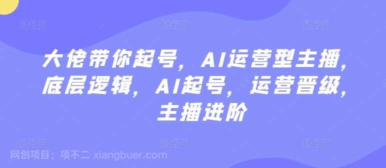 【第11334期】大佬带你起号，AI运营型主播，底层逻辑，AI起号，运营晋级，主播进阶