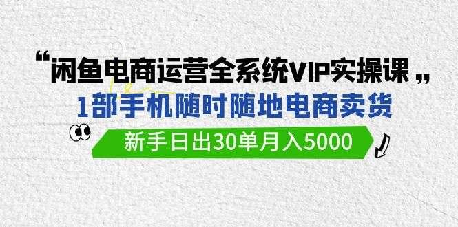 【第11464期】闲鱼电商运营全系统VIP实战课，1部手机随时随地卖货，新手日出30单月入5000