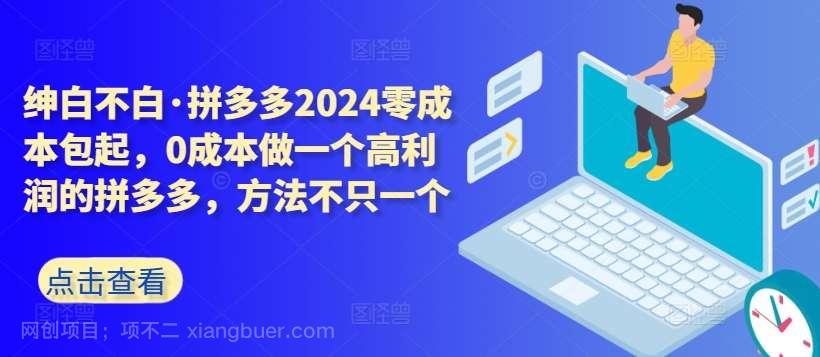 【第11622期】拼多多2024零成本包起,0成本做一个高利润的拼多多,方法不只一个