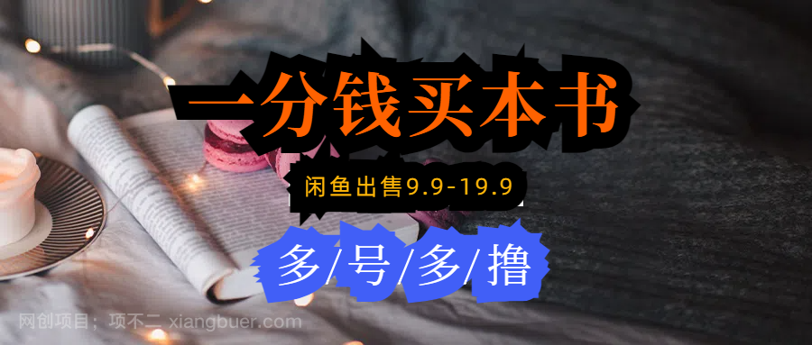 【第11697期】每天花1分钱买一本书，闲鱼出售9.9-19.9不等，多账号多撸 新手小白均可操作
