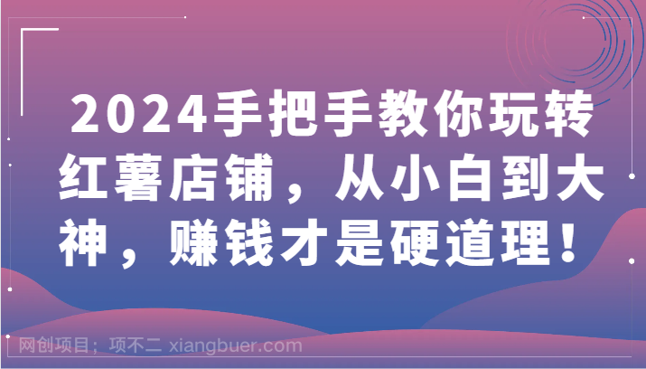 【第11723期】2024手把手教你玩转红薯店铺，从小白到大神，赚钱才是硬道理！