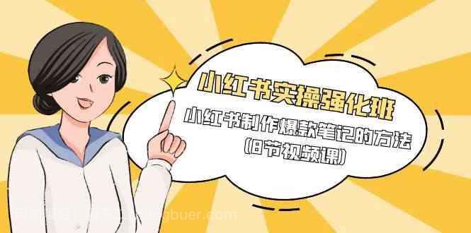 【第11766期】小红书实操强化班,小红书制作爆款笔记的方法(8节视频课)