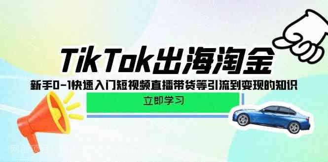 【第12078期】TikTok出海淘金,新手0-1快速入门短视频直播带货等引流到变现的知识