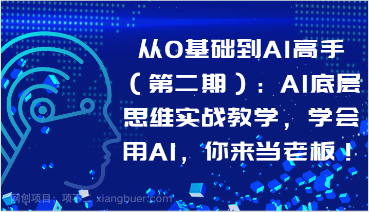 【第11283期】从0基础到AI高手（第二期）：AI底层思维实战教学，学会用AI，你来当老板！