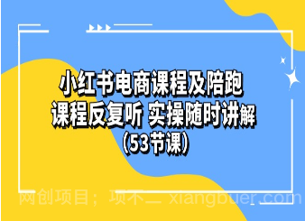【第11360期】小红书电商课程陪跑课 课程反复听 实操随时讲解 (53节课)