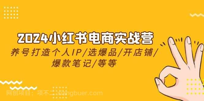 【第11612期】2024小红书电商实战营，养号打造IP/选爆品/开店铺/爆款笔记/等等（24节）