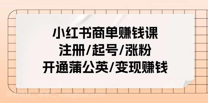 【第12606期】小红书商单赚钱课：注册/起号/涨粉/开通蒲公英/变现赚钱（25节课）