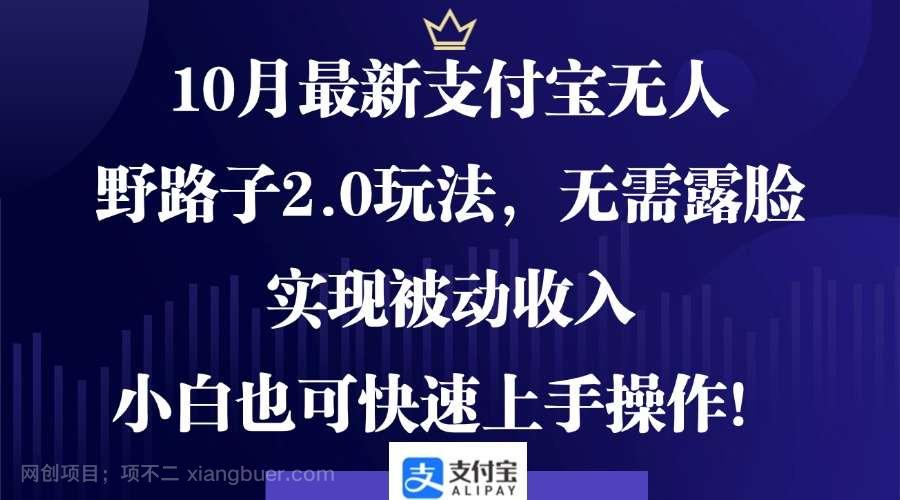 【第13844期】10月最新支付宝无人野路子2.0玩法,无需露脸,实现被动收入