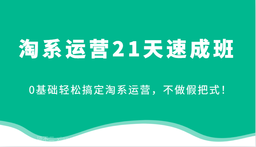 【第14527期】淘系运营21天速成班,0基础轻松搞定淘系运营,不做假把式!