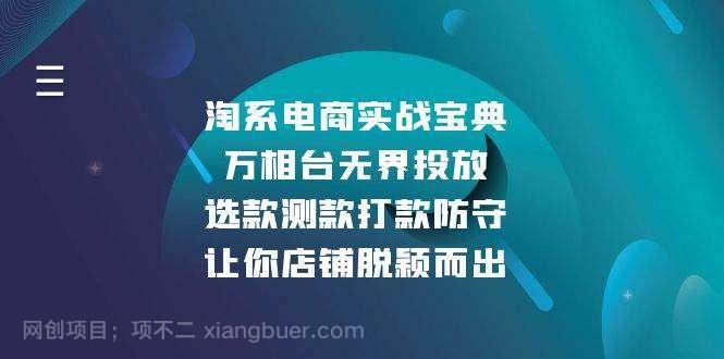 【第14919期】淘系电商实战宝典：万相台无界投放，选款测款打款防守，让你店铺脱颖而出