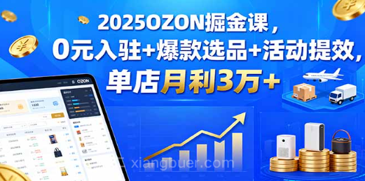 【第17345期】2025OZON掘金课，0元入驻+爆款选品+活动提效，单店月利3万+