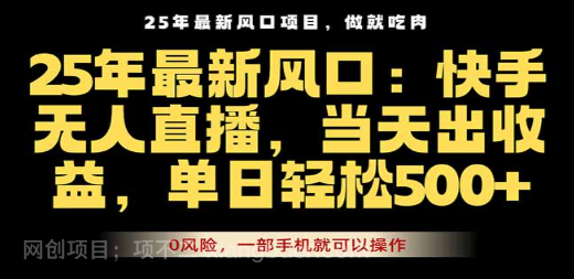 【第17353期】25年最新无人直播玩法，当天秒出单，一部手机就可操作