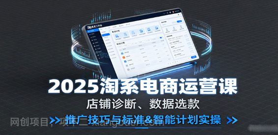 【第17435期】2025淘系电商运营课：店铺诊断、数据选款，推广技巧与标准&智能计划实操