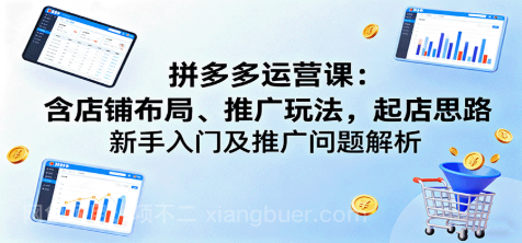 【第17829期】拼多多运营课：含店铺布局、推广玩法，起店思路，新手入门及推广问题解析
