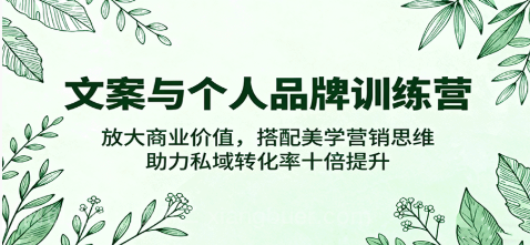 【第17872期】文案与个人品牌训练营，放大商业价值，搭配美学营销思维，助力私域转化率十倍提升
