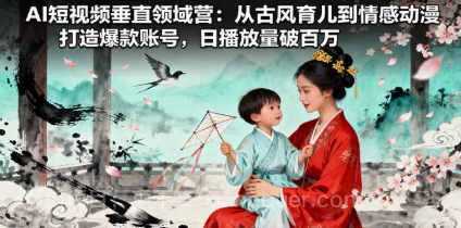 【第17899期】AI短视频垂直领域营：从古风育儿到情感动漫，打造爆款账号,日播放量破百万