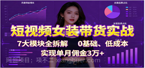 【第17967期】短视频女装带货实战：7大模块全拆解，0基础、低成本，实现单月佣金3万+