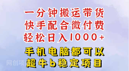 【第17988期】快手黑科技一分钟搬运带货，一刀不剪过原创，微付费投流玩法，轻松日入... 