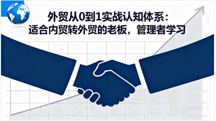 【第18003期】外贸从0到1实战认知体系：适合内贸转外贸的老板，管理者学习