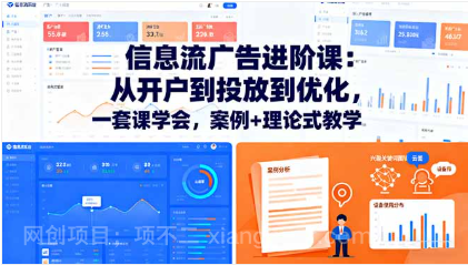 【第18013期】信息流广告进阶课：从开户到投放到优化，一套课学会，案例+理论式教学