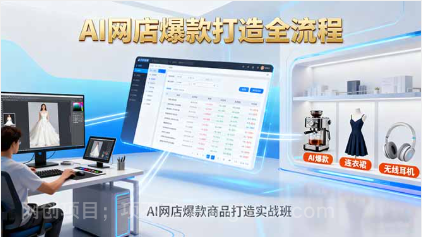 【第18048期】AI网店爆款商品打造实战班：AI技术实现商品图智能处理，快速搭建AI网店