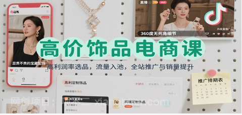 【第18865期】高价饰品电商课:高利润率选品,流量入池,全站推广与销量提升