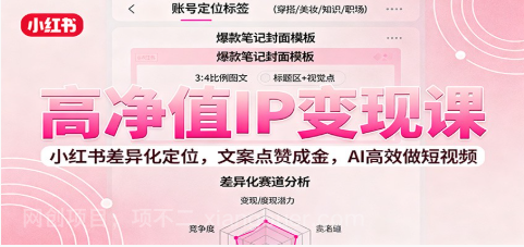 【第18874期】高净值IP变现课:小红书差异化定位,文案点赞成金, AI高效做短视频