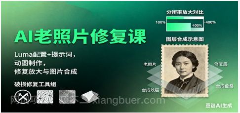 【第18899期】AI老照片修复课:Luma配置+提示词,动图制作,修复放大与图片合成