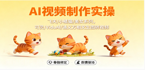【第18939期】AI视频制作实操,飞天/小橘猫/美女系列,可灵/ViduAl/通义万相文生图转视频