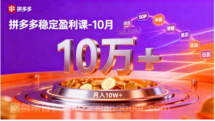 【第18944期】拼多多稳定盈利课-10月,强付费SOP+微付费高投产+活动矩阵,单店月入10万+