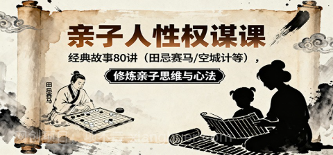 【第18988期】亲子人性权谋课:经典故事80讲(田忌赛马,空城计等),修炼亲子思维与心法
