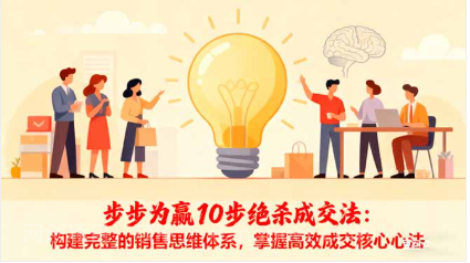【第19005期】步步为赢10步绝杀成交法:构建完整的销售思维体系,掌握高效成交核心心法
