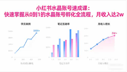 【第19016期】2025小红书水晶账号速成课：快速掌握从0-1水晶账号孵化全流程，月收入达2w