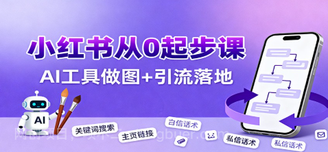 【第19035期】小红书引流从0起步,养号、内容发布、运营、AI工具做图,引流落地