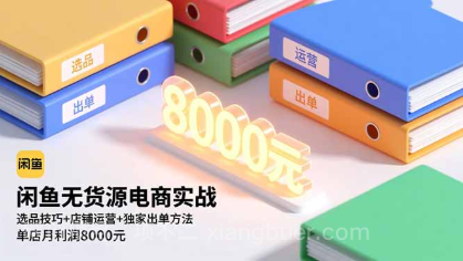 【第19040期】闲鱼无货源电商实战,选品技巧+店铺运营+独家出单方法,单店月利润8000元