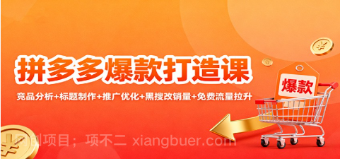 【第19114期】拼多多爆款打造课：竞品分析+标题制作+推广优化+黑搜改销量+免费流量拉升