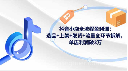 【第19155】抖音小店全流程盈利课:选品+上架+发货+流量全环节拆解,单店利润破3万