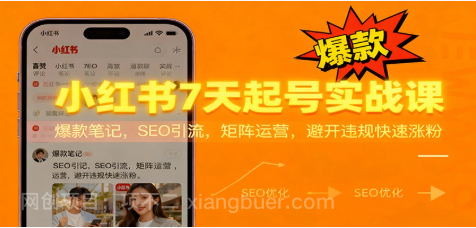 【第19185期】小红书7天起号实战课:爆款笔记,SEO引流,矩阵运营,避开违规快速涨粉